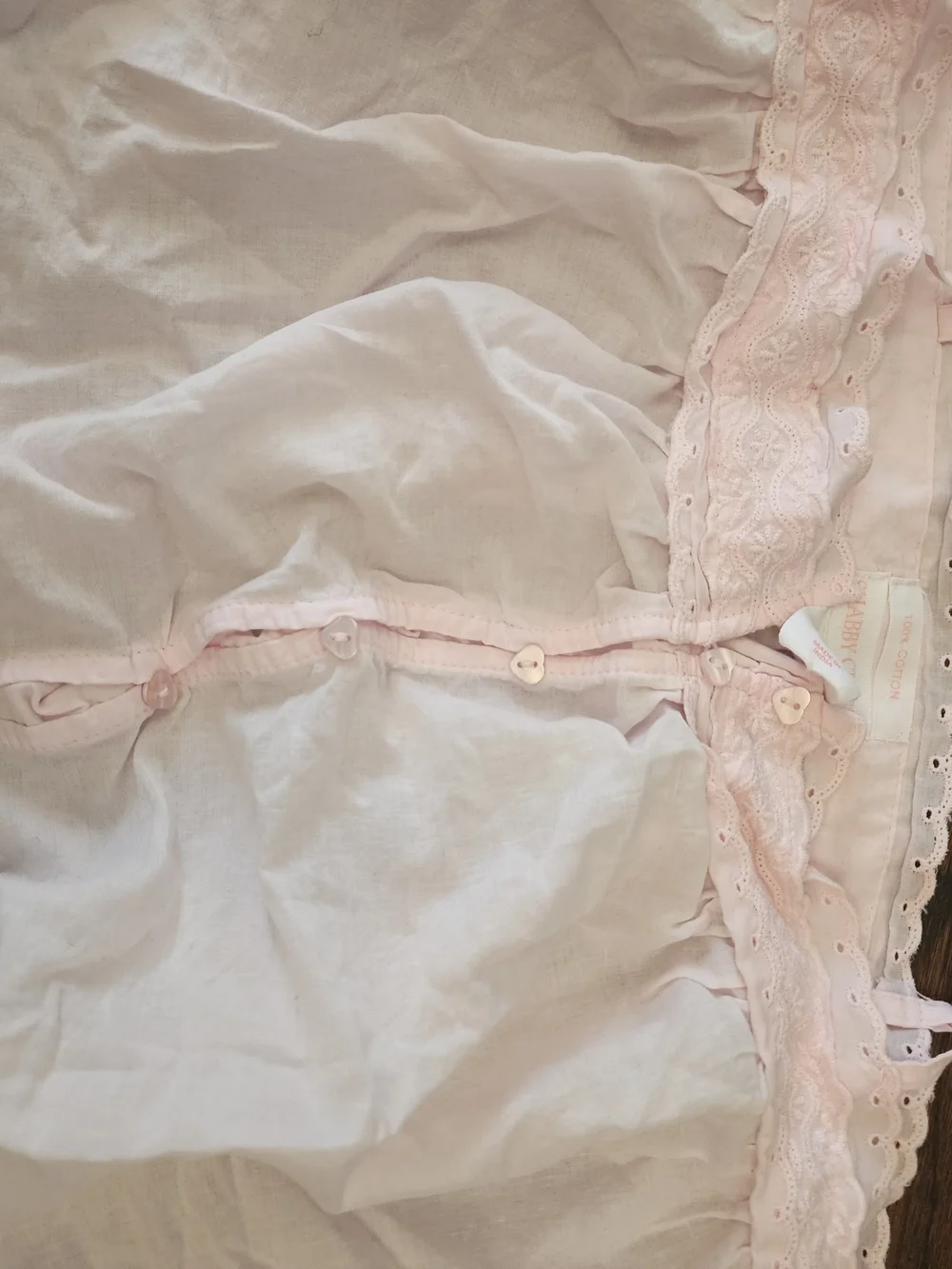 100% Cotton Shabby Chic Light Pink Eyelet Cami & Shorts Sleep Set